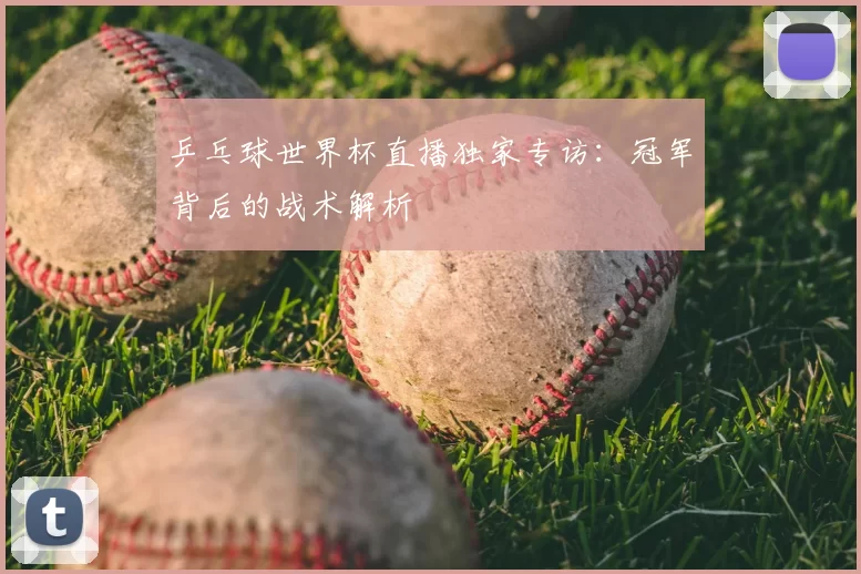 乒乓球世界杯直播独家专访：冠军背后的战术解析